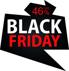 Fototapeta na wymiar 46% Discount on Special Offer. Banner for Black Friday With Forty-six Percent Discount.