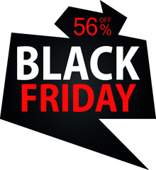 Fototapeta na wymiar 56% Discount on Special Offer. Banner for Black Friday With Fifty-six Percent Discount.