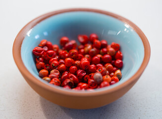 red pepper grains on a bowl