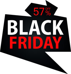 Fototapeta na wymiar 57% Discount on Special Offer. Banner for Black Friday With Fifty-seven Percent Discount.