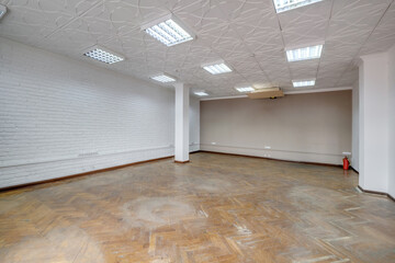 empty white room with repair and without furniture. room for office or clinic