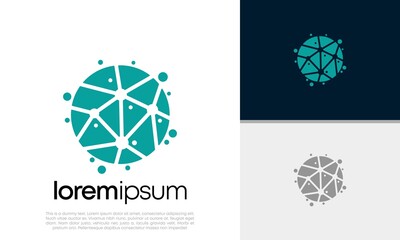 Fototapeta premium Abstract artificial intelligence logo. Innovative high tech logo template. Smart computer. machine learning. Cognitive logo. Technology Logo.