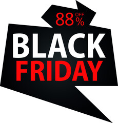 88% Discount on Special Offer. Banner for Black Friday With Eighty-eight Percent Discount.