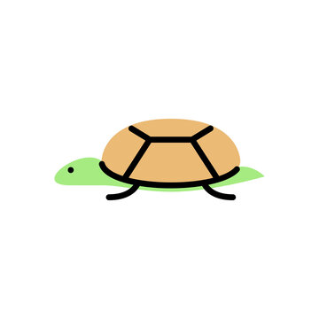 Turtle. Vector logo in bold line style