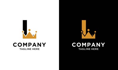 Letter L royal crown and luxury design template elements. Elegant emblem logo icon vector design. Creative badge design with corporate and business king crown. Queen symbol.