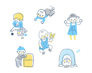 赤ちゃんのさまざまなポーズ　セット