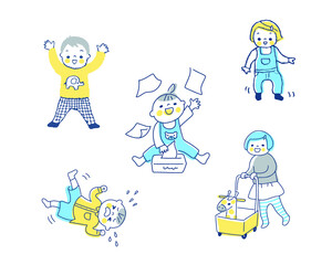 赤ちゃんのさまざまなポーズ　セット