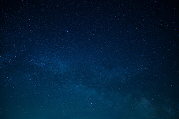 In the photo we see the Milky Way, the night sky. All shades of blue. Twinkling stars. Wallpaper....