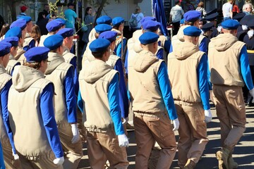 Military school cadets on parade 