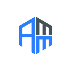 AMM logo AMM icon AMM vector AMM monogram AMM letter AMM minimalist AMM triangle AMM hexagon Unique modern flat abstract logo design 