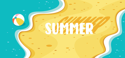 Flat Summer Banner With Cartoon Character