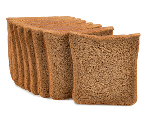 malt toast bread isolated on white.The entire image is sharpness.