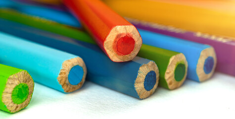 Obraz premium Color drawing pencils for artist, colorful education background