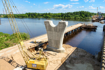 Construction work on the construction of a new bridge.