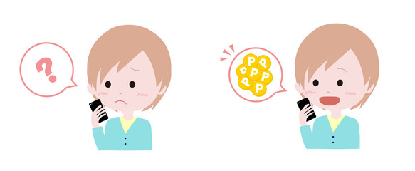 女の子イラスト　スマホポイントたっぷり