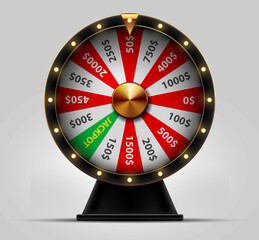 Casino wheel of  fortune. Object on a white background. Realistic illustration.