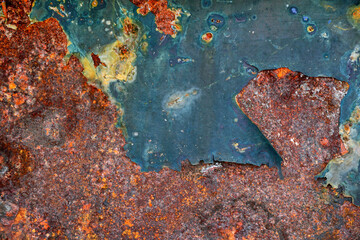 Rusty metal background with streaks of rust. Rust stains. Rysty corrosion. rust on old metal background	