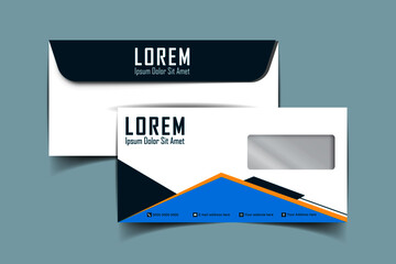 DL Envelope template with front and back. Luxury, Modern, Elegant, Professional Minimalist Business DL Size Envelope design. Vector illustration