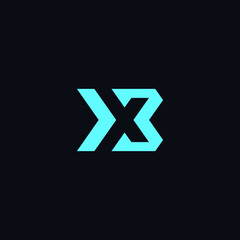 simple logo mark negative space X letter