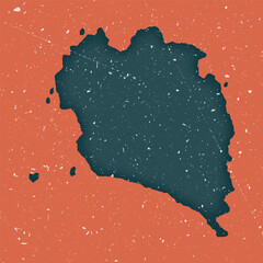 Ko Pha Ngan vintage map. Grunge map of the island with distressed texture. Ko Pha Ngan poster. Vector illustration.