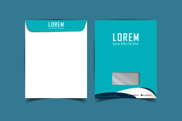 Envelope A4. Envelope A4 vector design. digital hand drawn. Paper envelope A4 set isolated on multicolor background, vector illustration. Stationery Template Design Kit.
