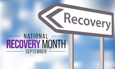 National Recovery month is observed every year during September across United States, Vector illustration
