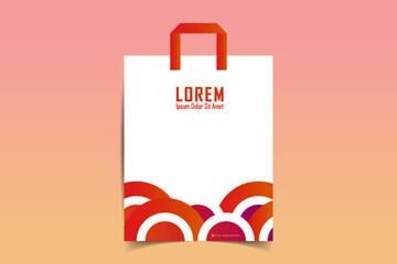 Shopping bag design template with paper bag. Hand holding Shopping bags. Black Friday. Vector illustration