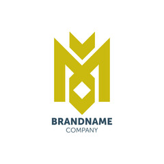 M logo design with geometry