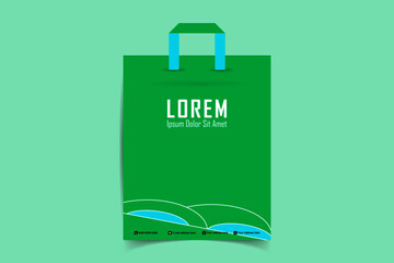 Shopping bag design template with paper bag. Hand holding Shopping bags. Black Friday. Vector illustration