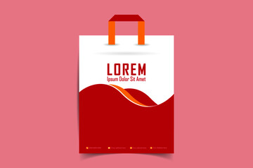 Shopping bag design template with paper bag. Hand holding Shopping bags. Black Friday. Vector illustration