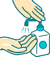 手を消毒する