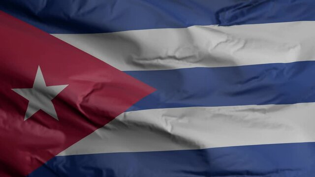Cuba flag seamless closeup waving animation. Cuba Background. 3D render, 4k resolution