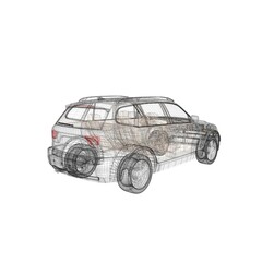Fototapeta premium Car model. 3d render.
