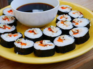 sushi on a plate