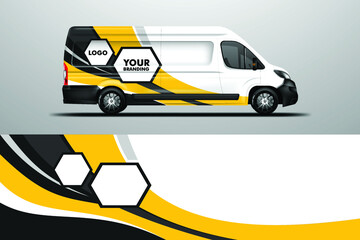 Car Wrap Van company design vector. Graphic background designs for vehicle livery .