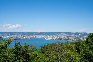 Fototapeta na wymiar The panoramic view of Trieste, Italy