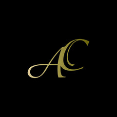 ac logo design vector icon luxury premium