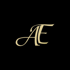 ae logo design vector icon luxury premium
