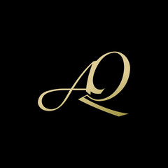 aq logo design vector icon luxury premium