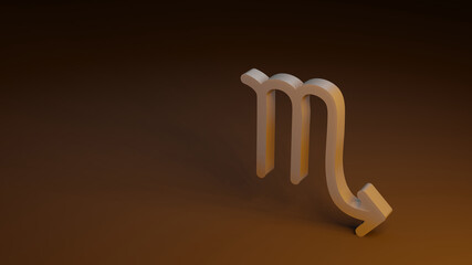 zodiac symbol SCORPIO signs 3D rendering