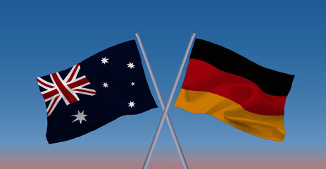 ドイツとオーストラリアの旗