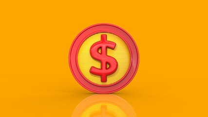 coin- currency symbol 3d render