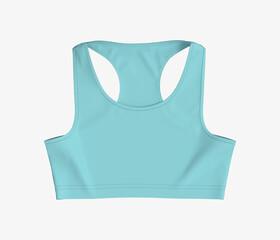 Women’s sports bra mockup in front and side views, design presentation for print, 3d illustration, 3d rendering