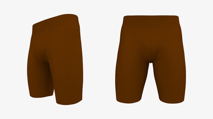 Waisted shorts mockup. 3d rendering, 3d illustration.