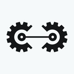 Gear smart Eps icon. Digital tech - vector business logo template concept illustration. Gear electronic factory sign. Cog wheel technology symbol