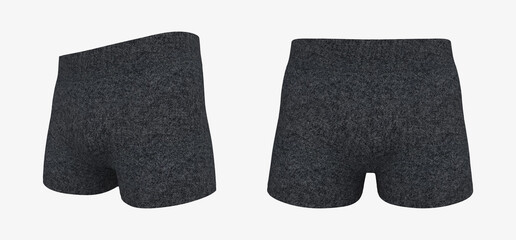 Waisted shorts mockup. 3d rendering, 3d illustration.