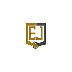 ej logo hand deal design vector icon	
