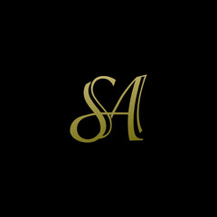 sa logo design vector icon luxury premium