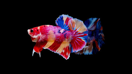 oil paint  siames fighting fish..betta splendens fish.