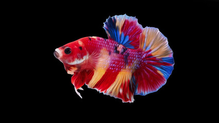 oil paint  siames fighting fish..betta splendens fish.